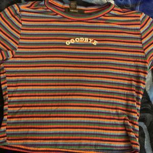 Rainbow shirt with text from forever 21